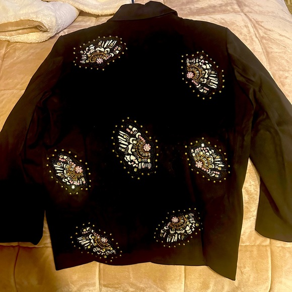 VIVIENNE HU butterfly embroidered suede jacket - Picture 3 of 5